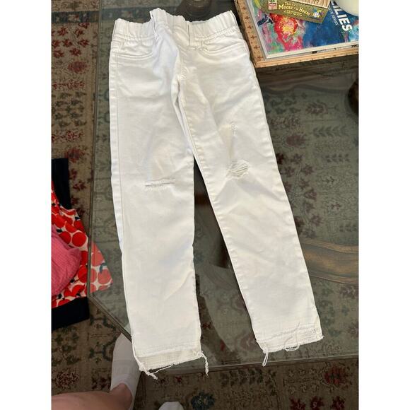 Gap Denim Girls White Stretch Distressed Ankle Jegging Pants Size 7 - Picture 1 of 5